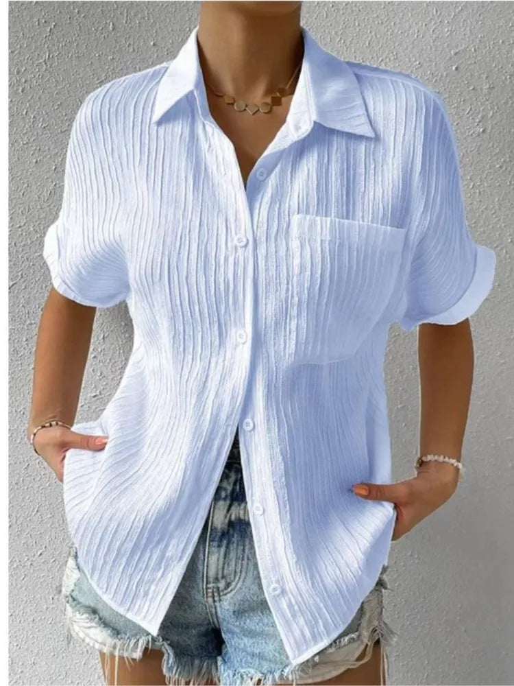 Solid Color Blouse For Women's Summer