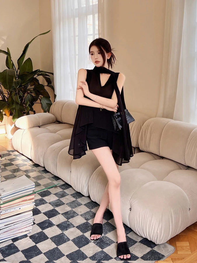 Bla Sa V-Ne Chiffon Blouse Women's