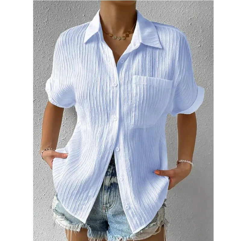 Solid Color Blouse For Women's Summer