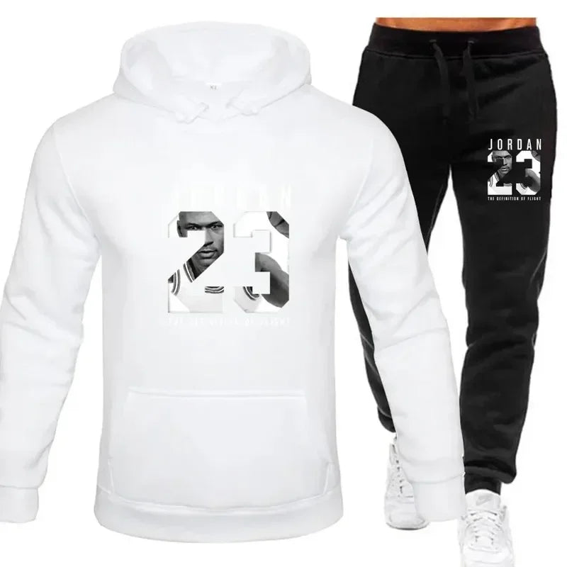 The sweatshirt hoodie is a men's set