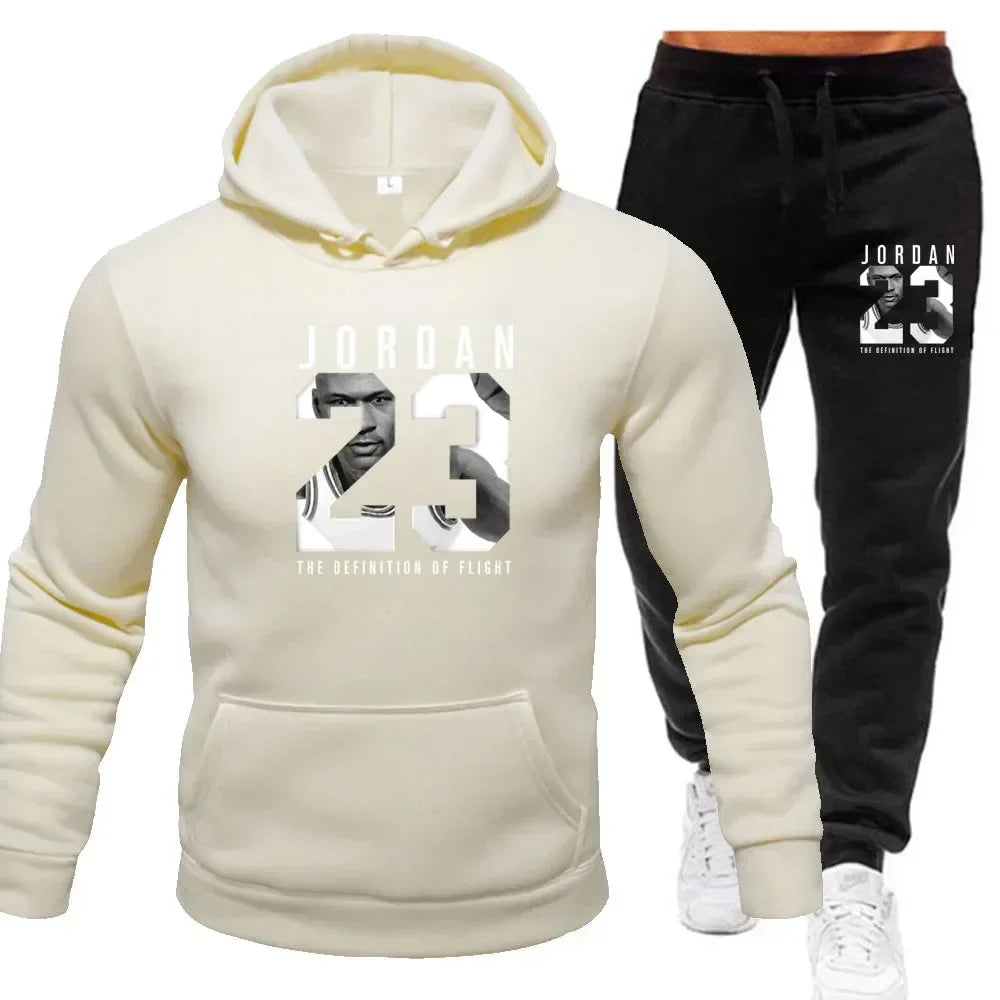 The sweatshirt hoodie is a men's set