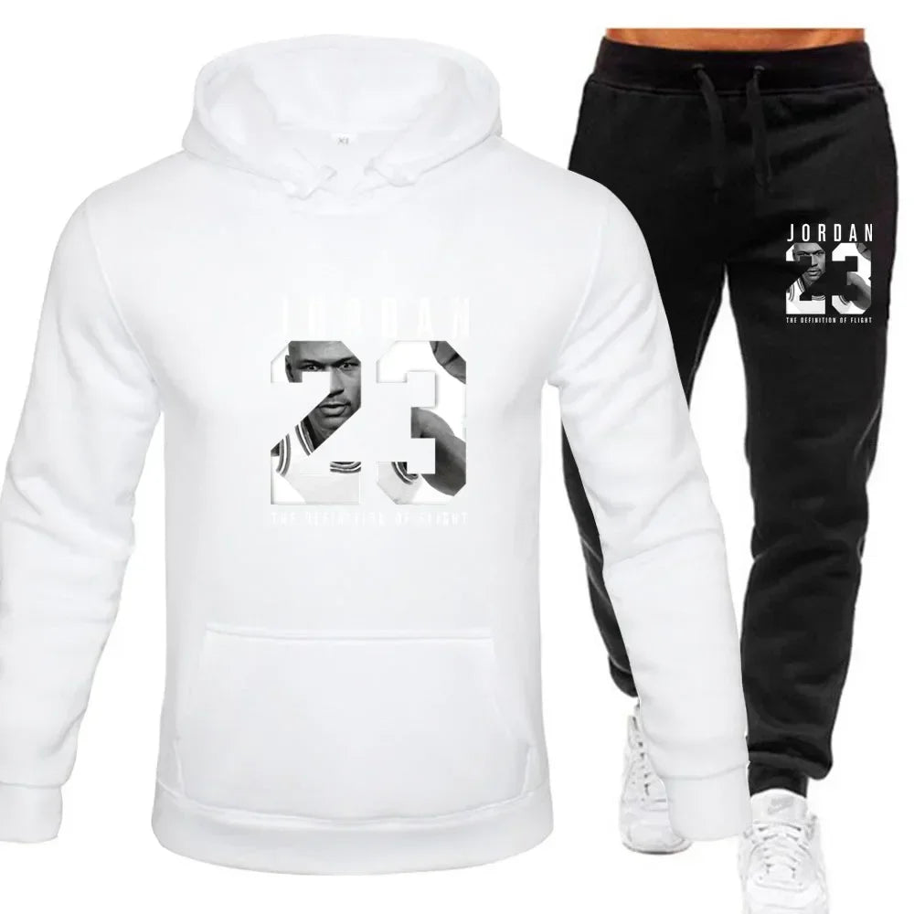 The sweatshirt hoodie is a men's set