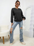 Woman Sweatshirt Casual Solid Color All