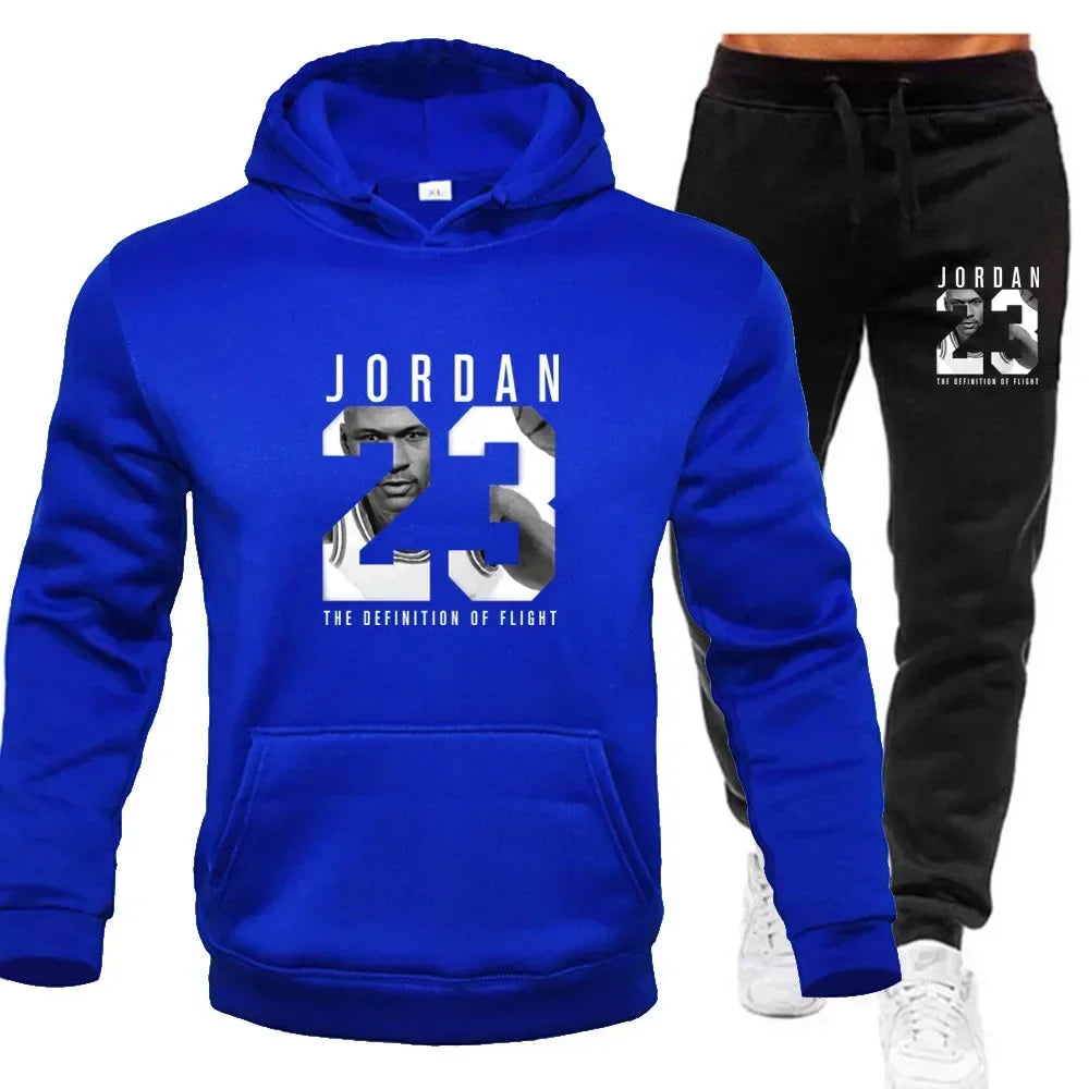 The sweatshirt hoodie is a men's set