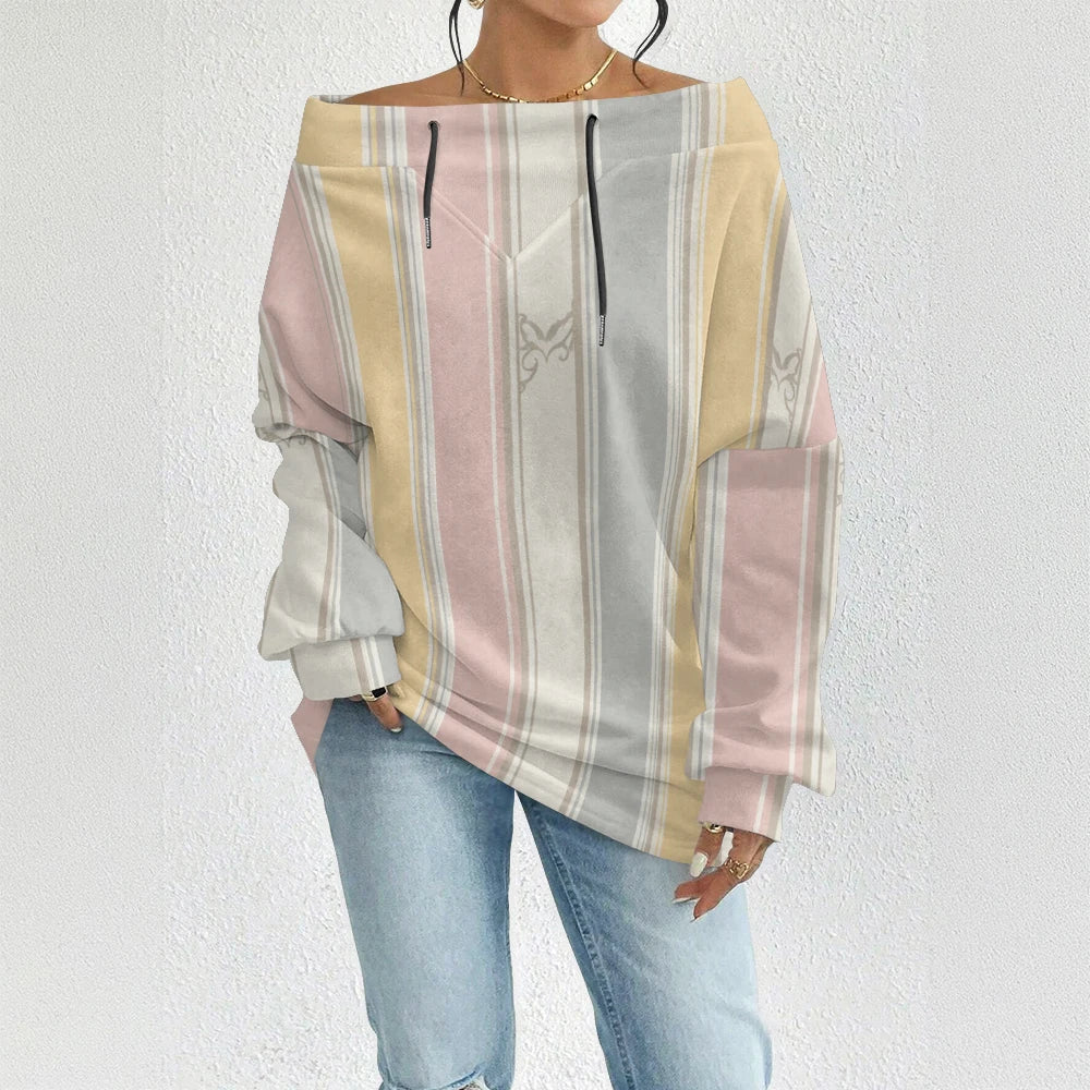 Fashion Chic Off-The-Shoulder Striped