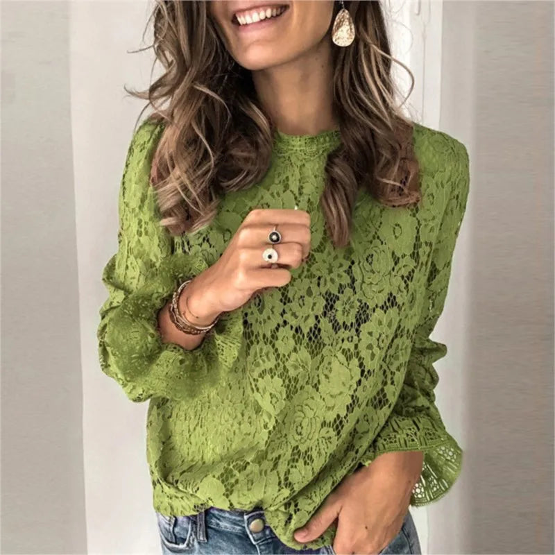 Elegant Blouses Women Fall Solid Color