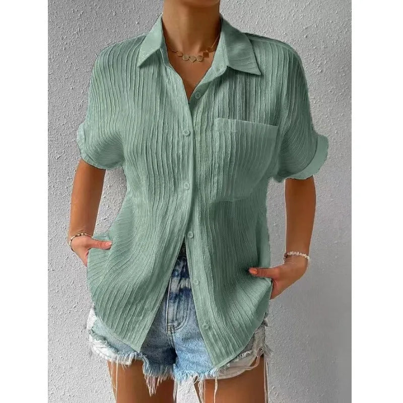 Solid Color Blouse For Women's Summer