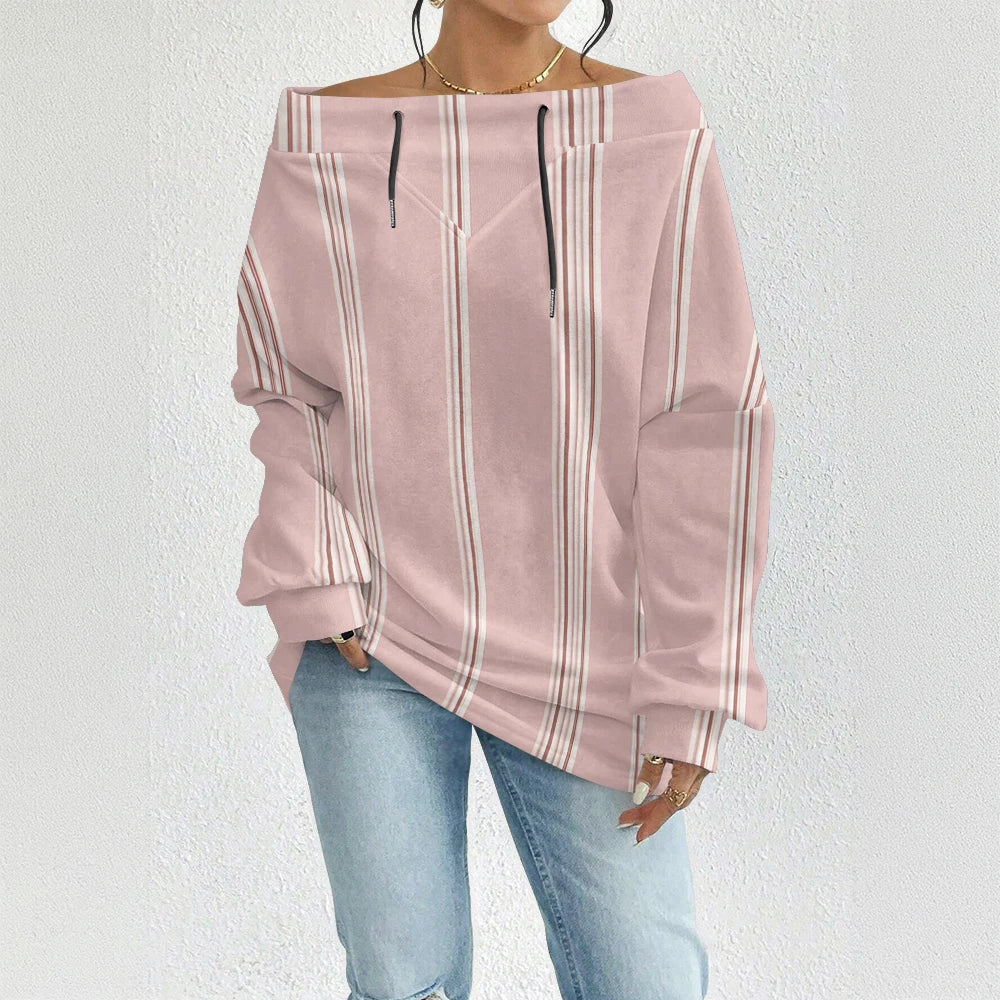 Fashion Chic Off-The-Shoulder Striped