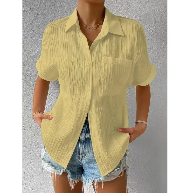 Solid Color Blouse For Women's Summer
