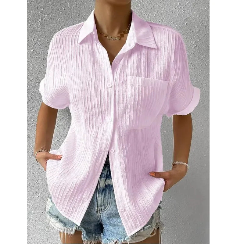 Solid Color Blouse For Women's Summer