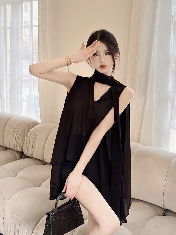 Bla Sa V-Ne Chiffon Blouse Women's