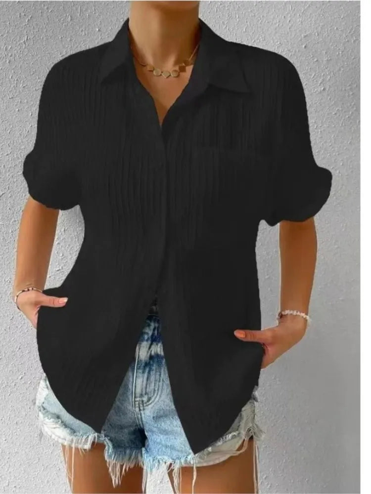 Solid Color Blouse For Women's Summer