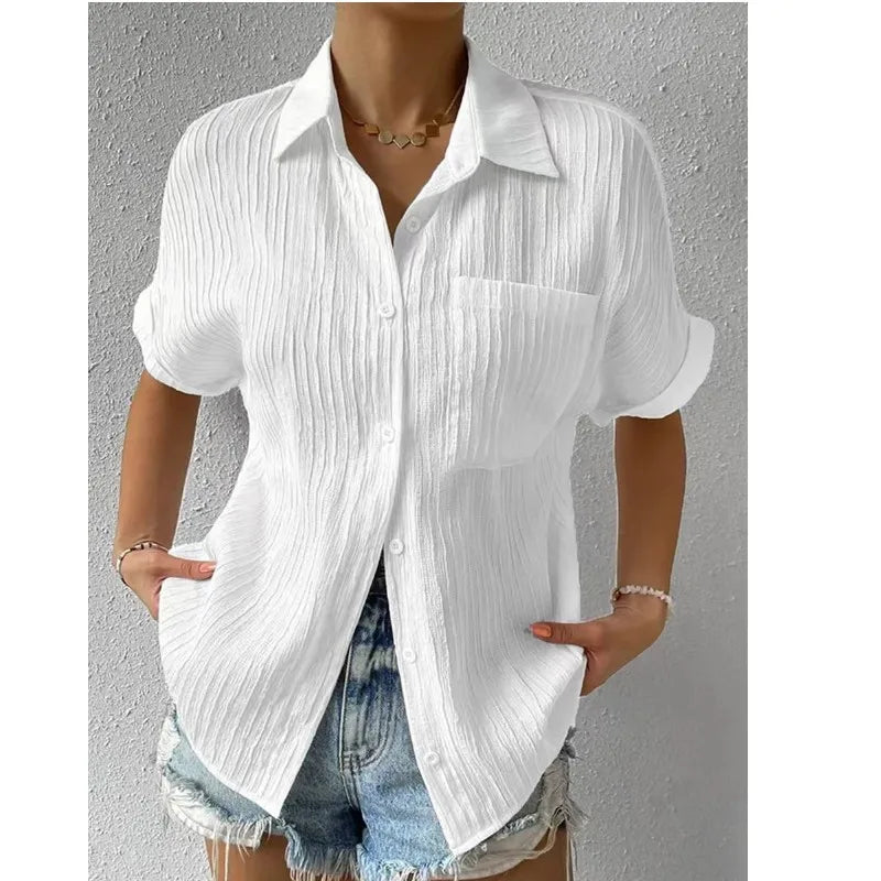 Solid Color Blouse For Women's Summer