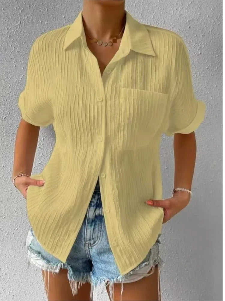 Solid Color Blouse For Women's Summer