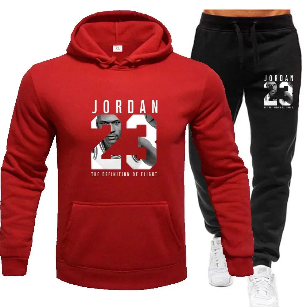 The sweatshirt hoodie is a men's set