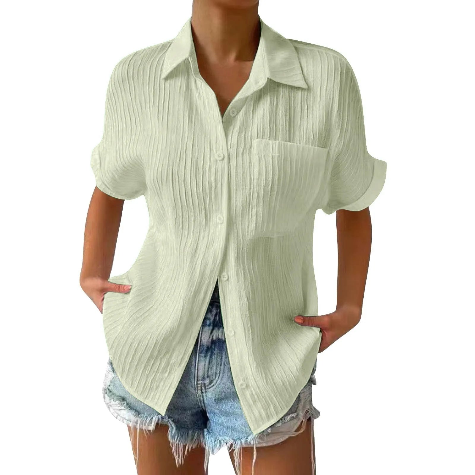 Solid Color Blouse For Women's Summer