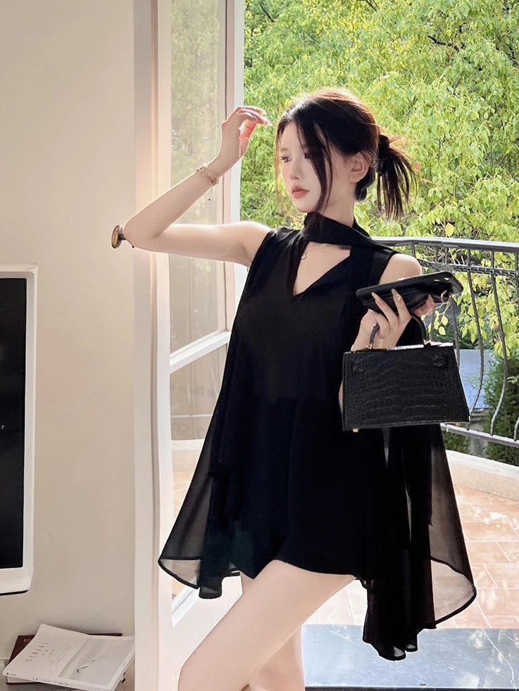 Bla Sa V-Ne Chiffon Blouse Women's