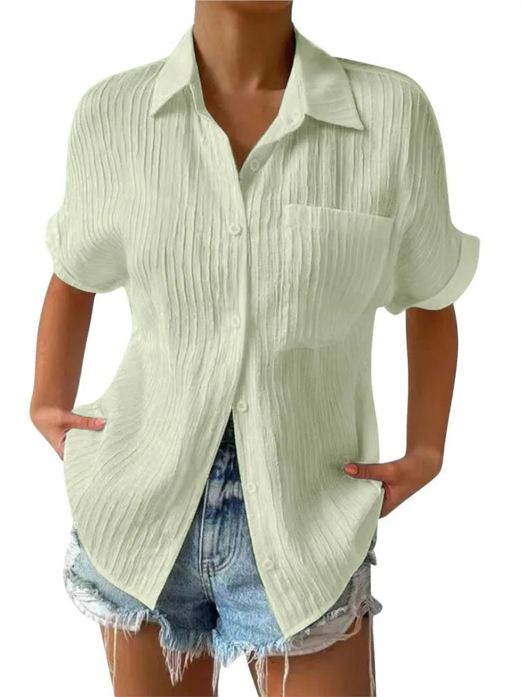 Solid Color Blouse For Women's Summer