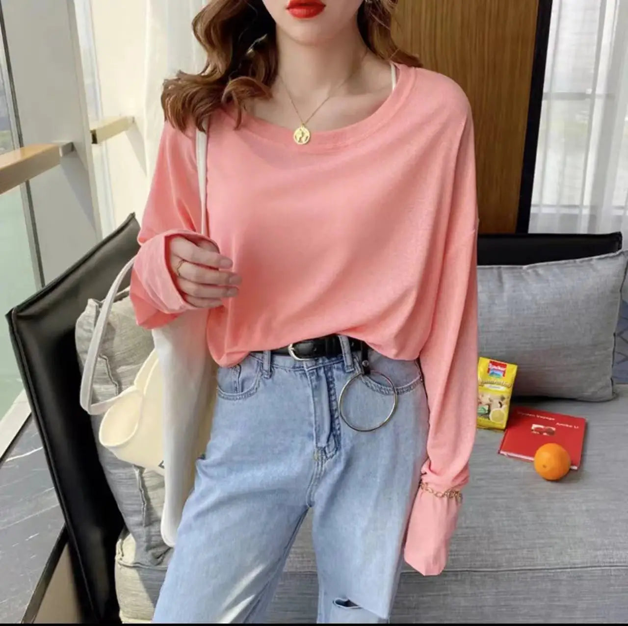Knitted Solid Sun Proof Blouse Women