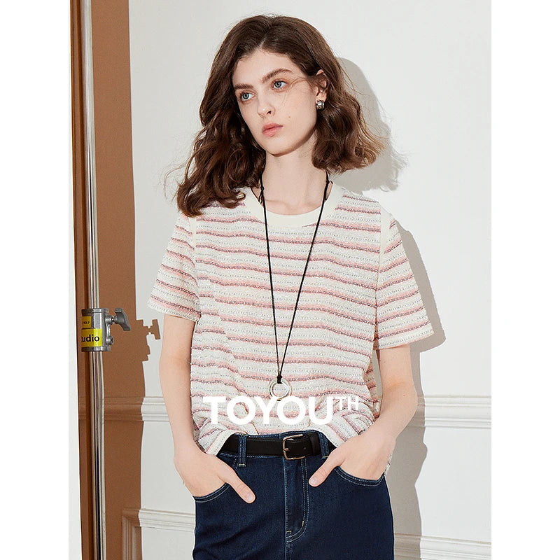 TOYOUTH Women T shirt 2025 Spring