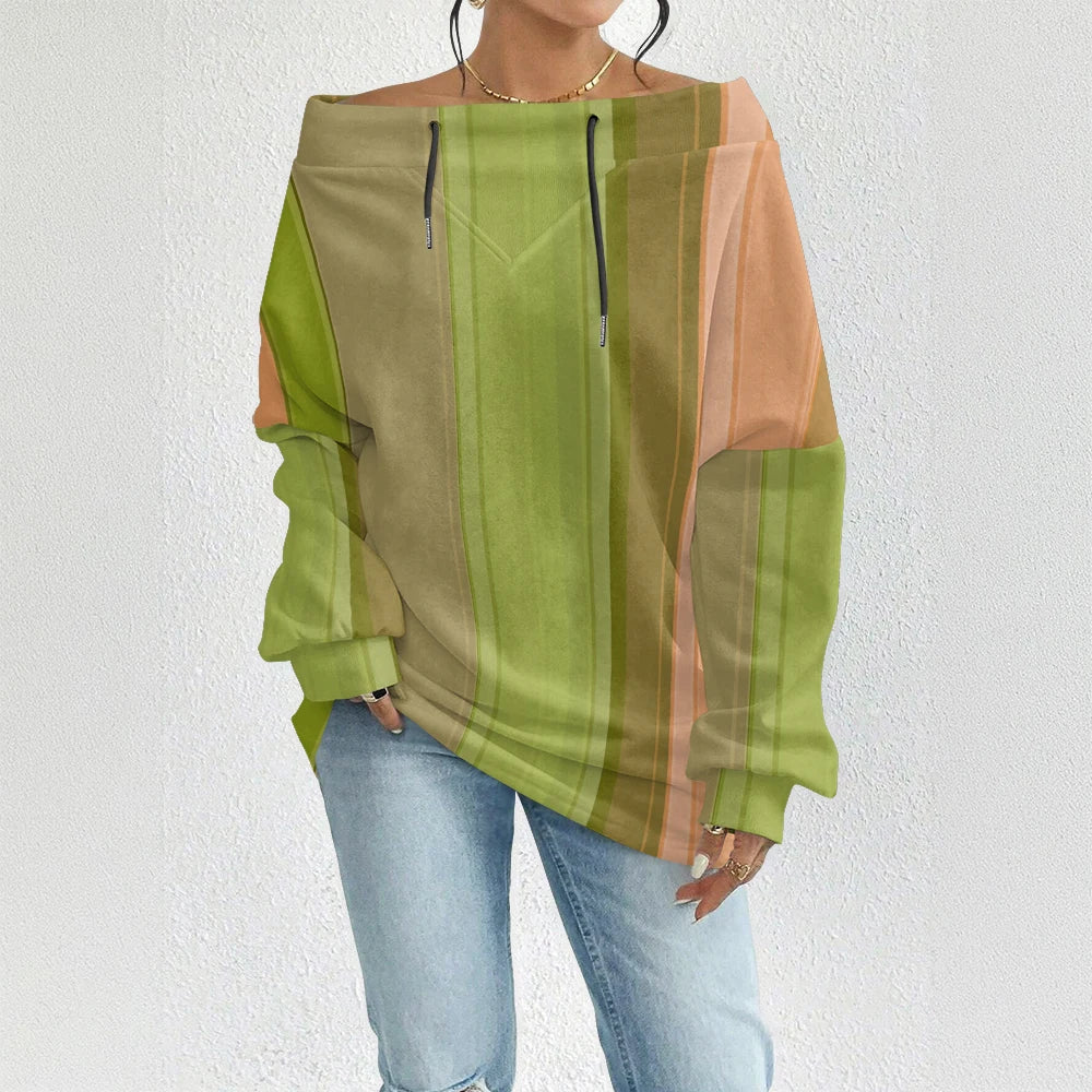 Fashion Chic Off-The-Shoulder Striped